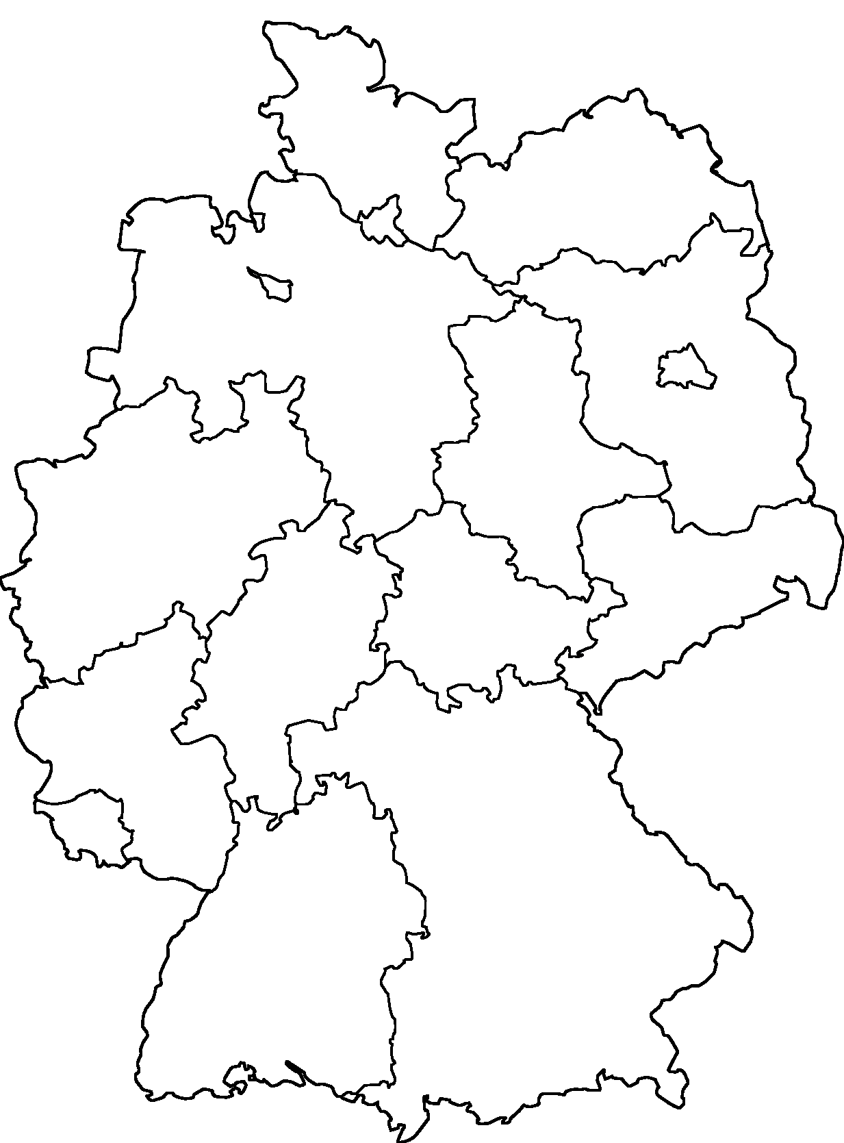 Eine Karte der deutschen Bundesländer