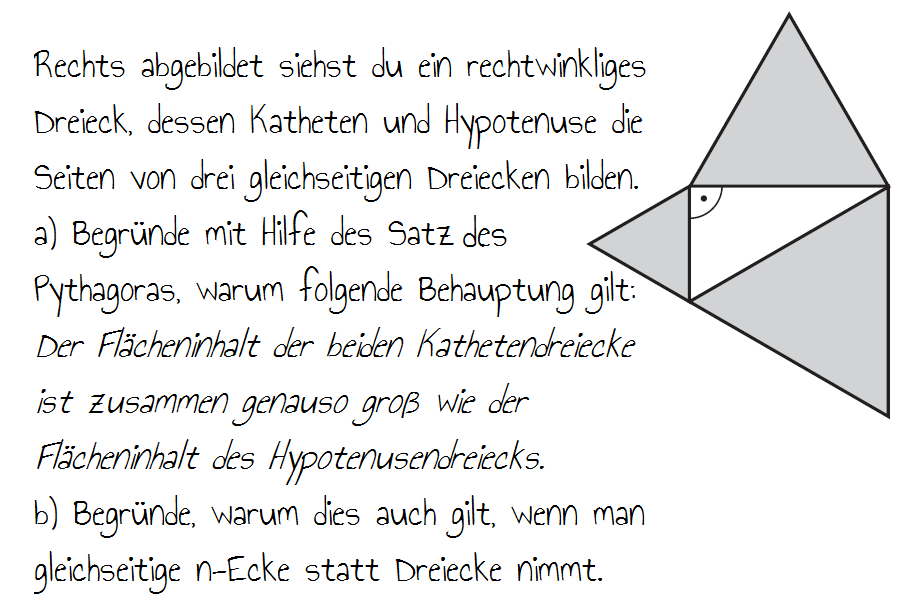 Eine Schulaufgabe zum Satz des Pythagoras