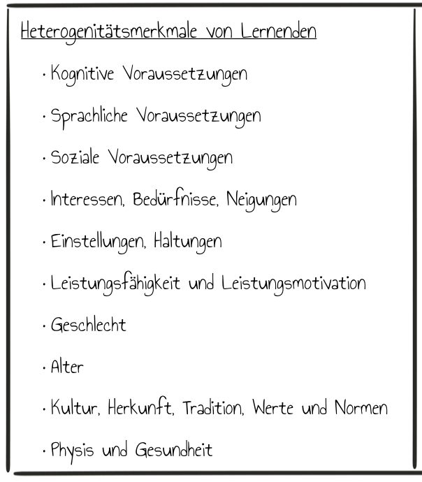 Heterogenitätsmerkmale Lernender